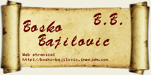 Boško Bajilović vizit kartica